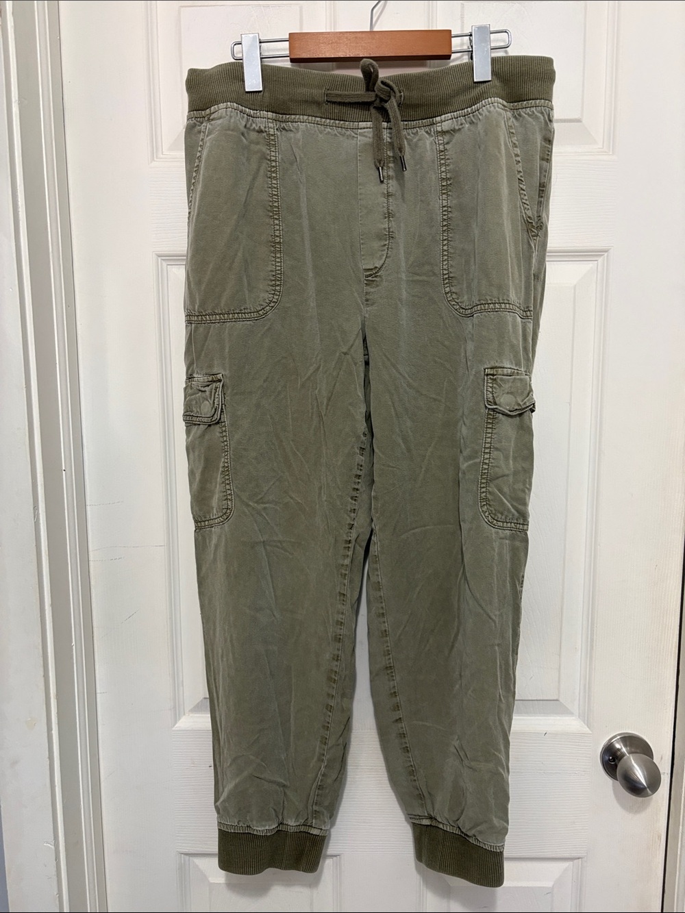 Women’s Olive Green Cargo Jogger Pants